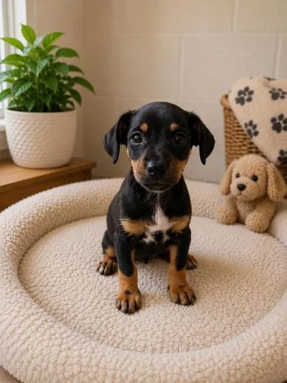 A baby small-sized male Dachshund dog named Ewok for adoption in Kinzers , PA