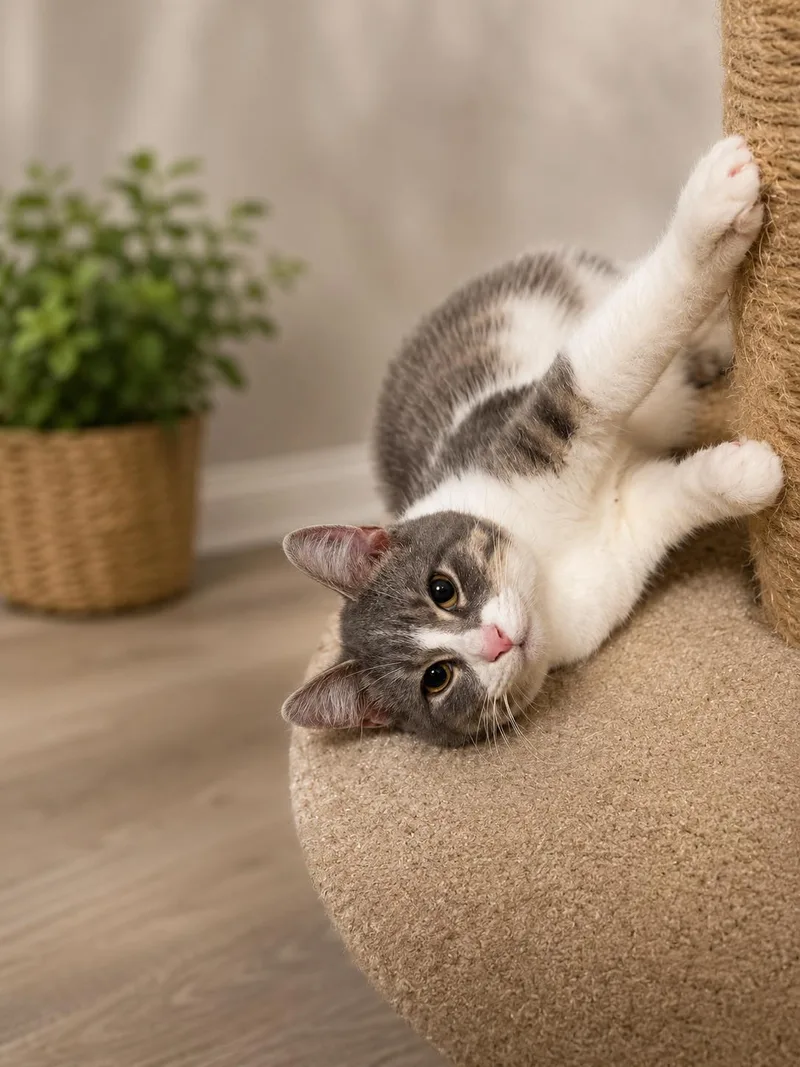 A young medium-sized female Tabby (Gray / Blue / Silver) Tabby cat named Akira for adoption in Andover, MN