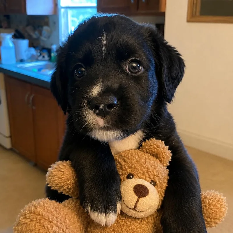A baby medium-sized female Black Labrador Retriever dog named Charlotte for adoption in South Elgin, IL