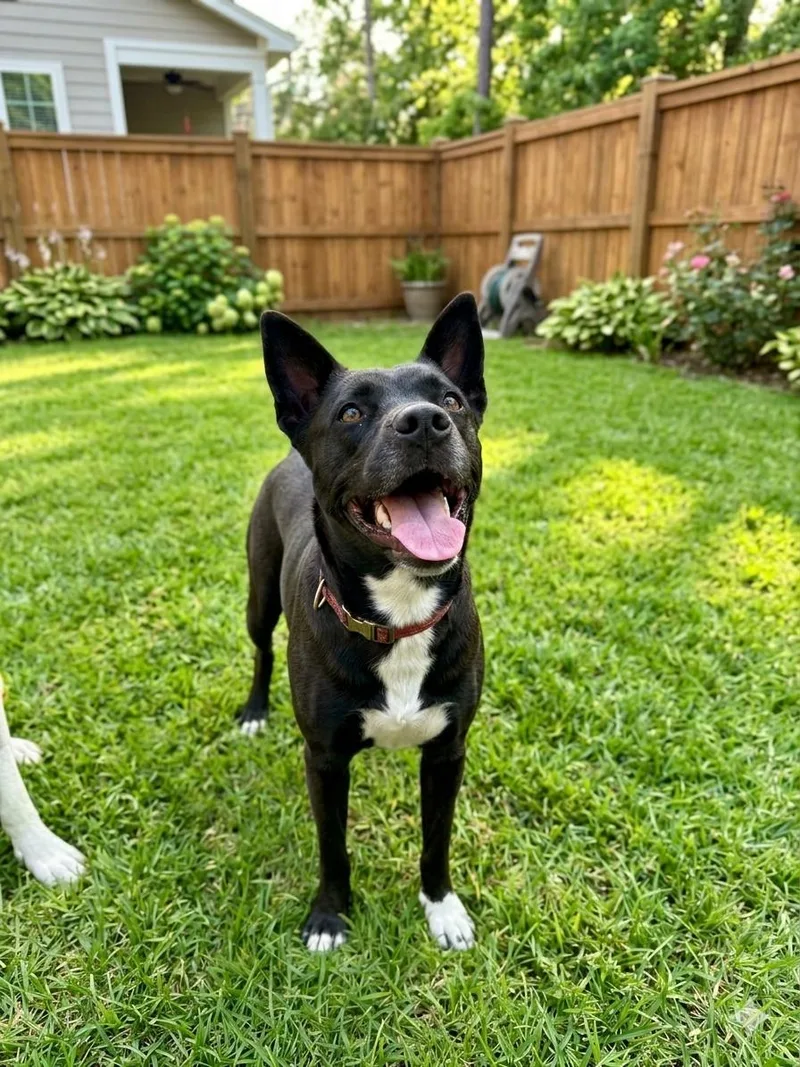 A young medium-sized female Black Labrador Retriever dog named Luna for adoption in Willis, TX