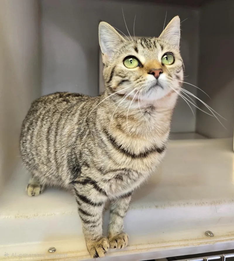 A baby small-sized male Domestic Short Hair cat named Stray for adoption in Highland Village, TX
