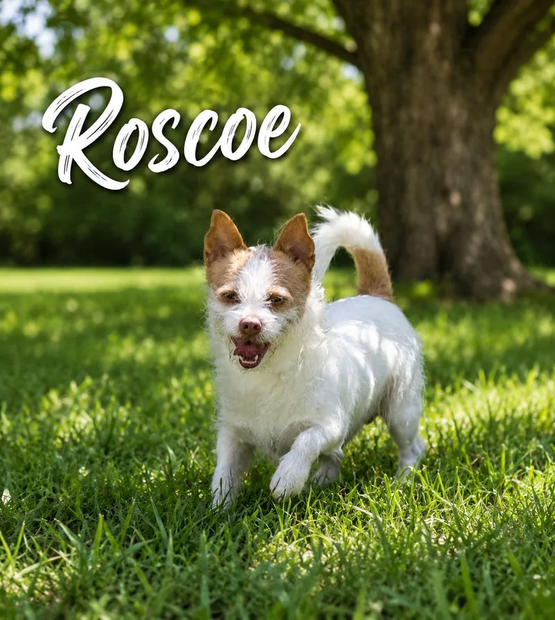 An adult small-sized male White / Cream Jack Russell Terrier dog named Roscoe for adoption in Momence, IL