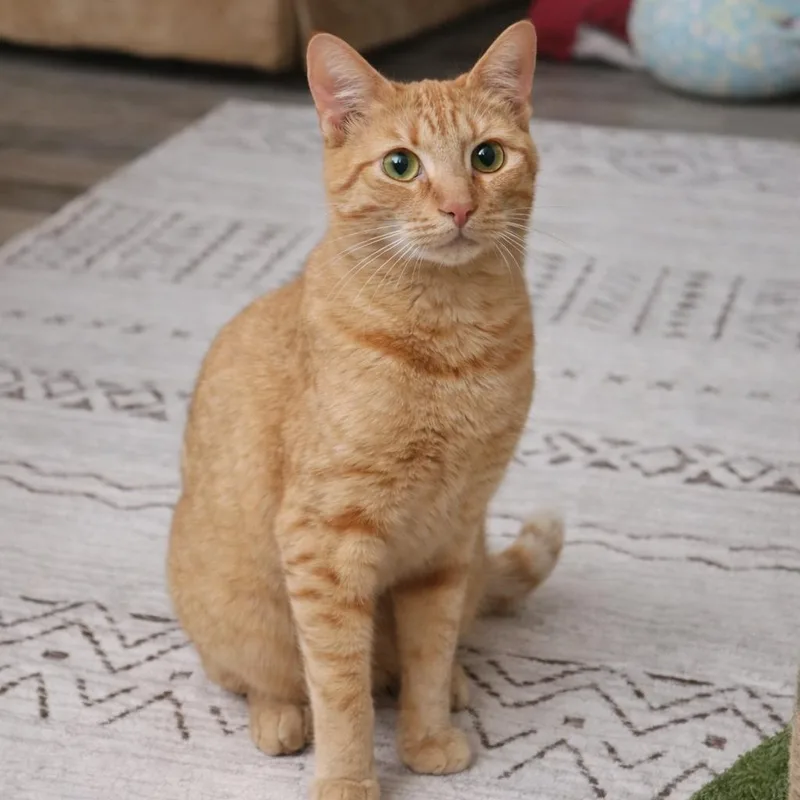 A young medium-sized male Orange / Red Domestic Short Hair cat named Cosmo for adoption in Houston, TX