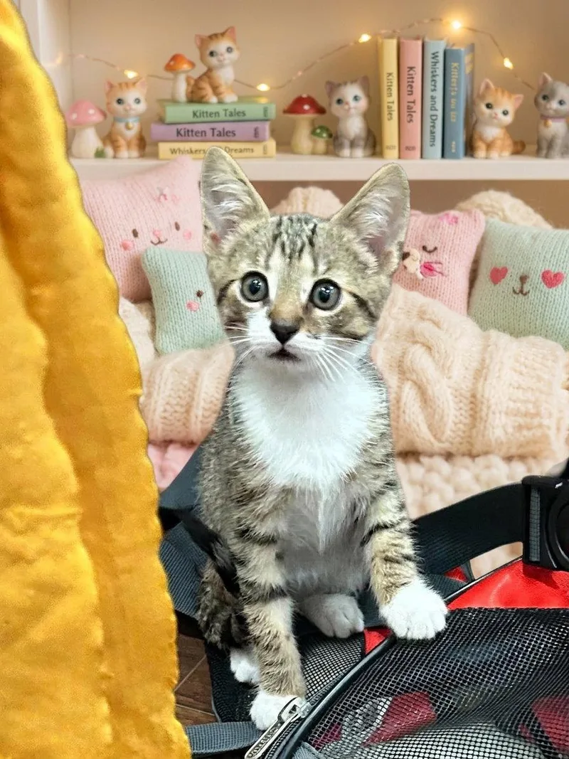 A baby medium-sized male Bengal cat named Piston for adoption in Orange, CA