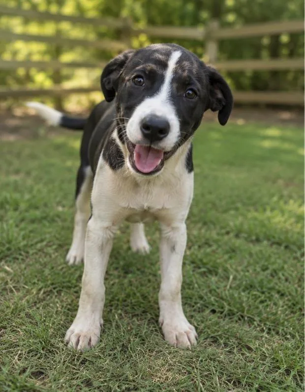 A baby medium-sized female Labrador Retriever dog named Moonpie for adoption in Kiln, MS