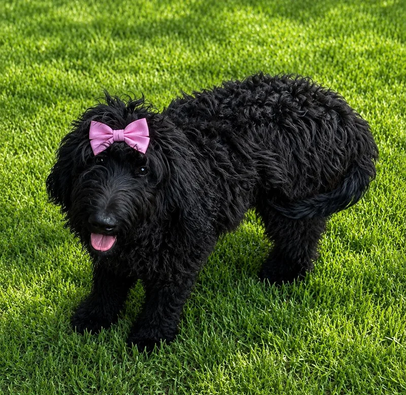 A young large-sized female Goldendoodle dog named Cora for adoption in Vinemont, AL