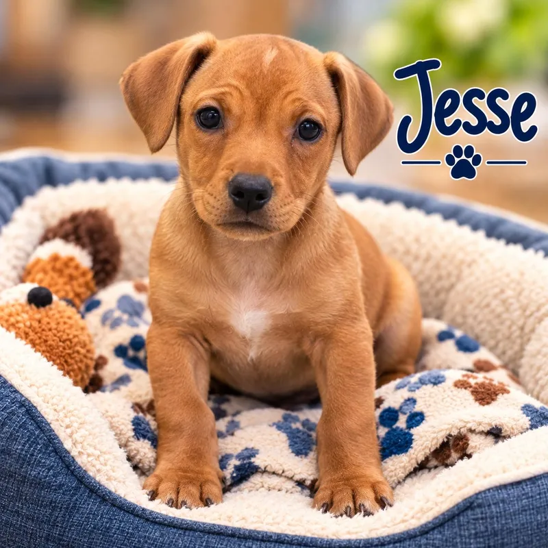 A baby small-sized female Dachshund dog named Jesse for adoption in Momence, IL