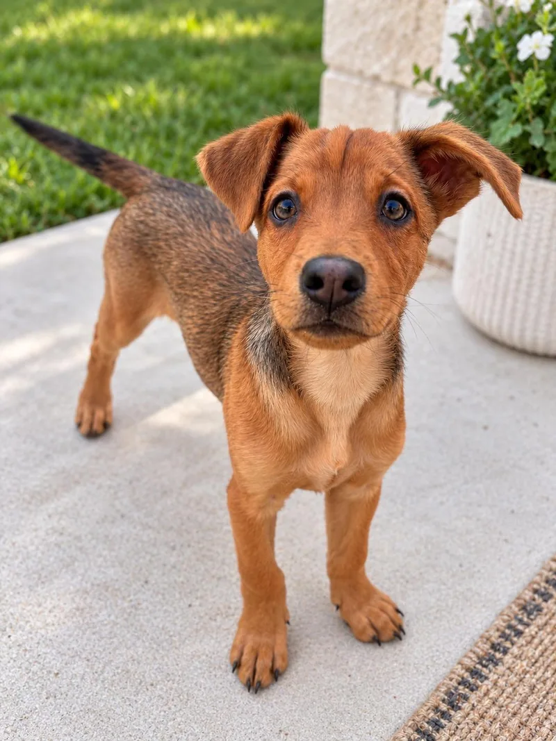 A baby medium-sized male Chiweenie dog named Jolene for adoption in Brownsville, TX