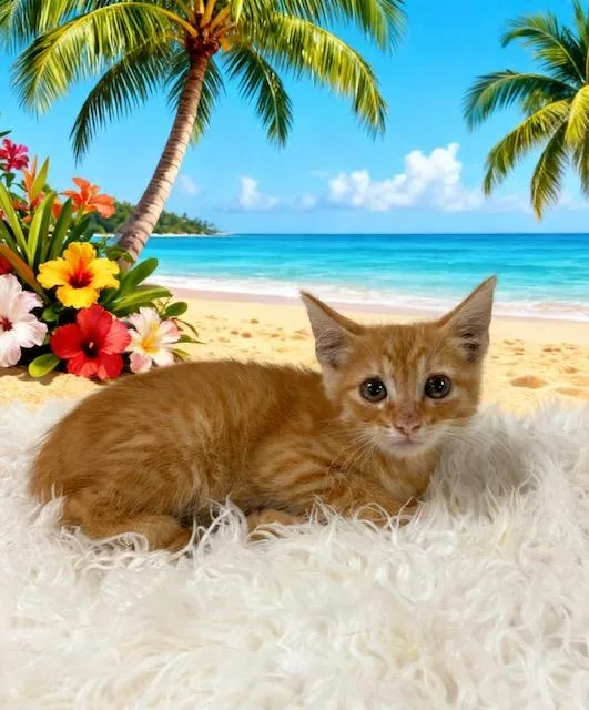 A baby small-sized male Domestic Medium Hair cat named Dennys for adoption in Tehachapi, CA