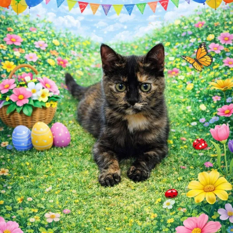 A young small-sized female Tortoiseshell Domestic Short Hair cat named Sriracha for adoption in Houston, TX