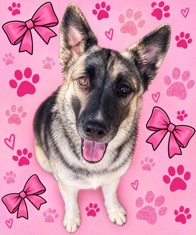 A young large-sized female German Shepherd Dog dog named Ember for adoption in Washington, MO