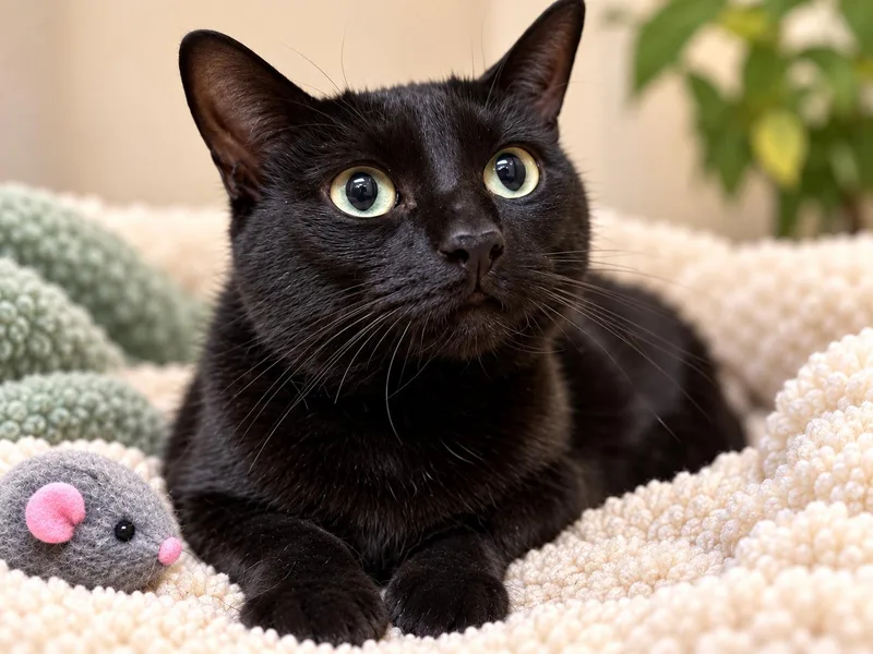 A young medium-sized female Bombay cat named Luna for adoption in Napa, CA