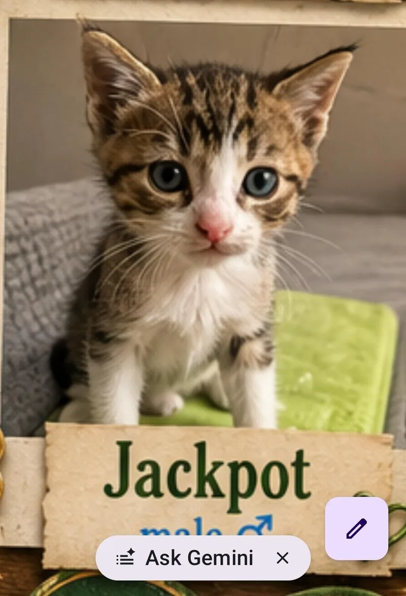 A baby medium-sized male Tabby (Buff / Tan / Fawn) Domestic Short Hair cat named Jackpot for adoption in Mansfield, TX