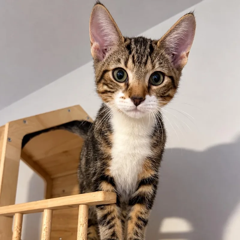 A baby small-sized male Tabby (Brown / Chocolate) Domestic Short Hair cat named Barley for adoption in Richmond, VA