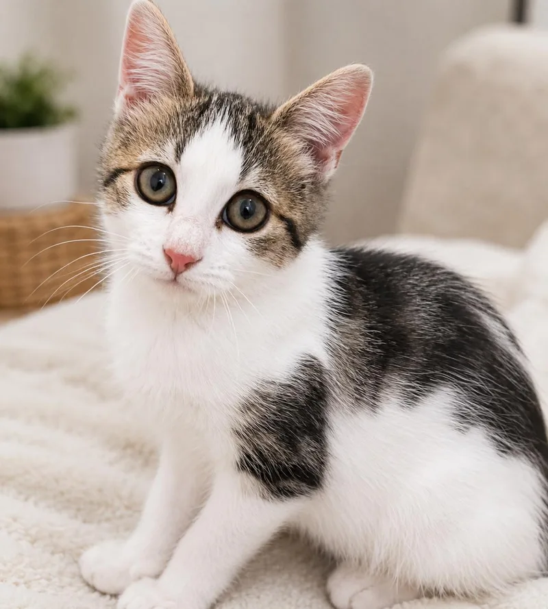 A baby medium-sized female Tabby (Brown / Chocolate) Domestic Short Hair cat named Pixie for adoption in Greensboro, NC
