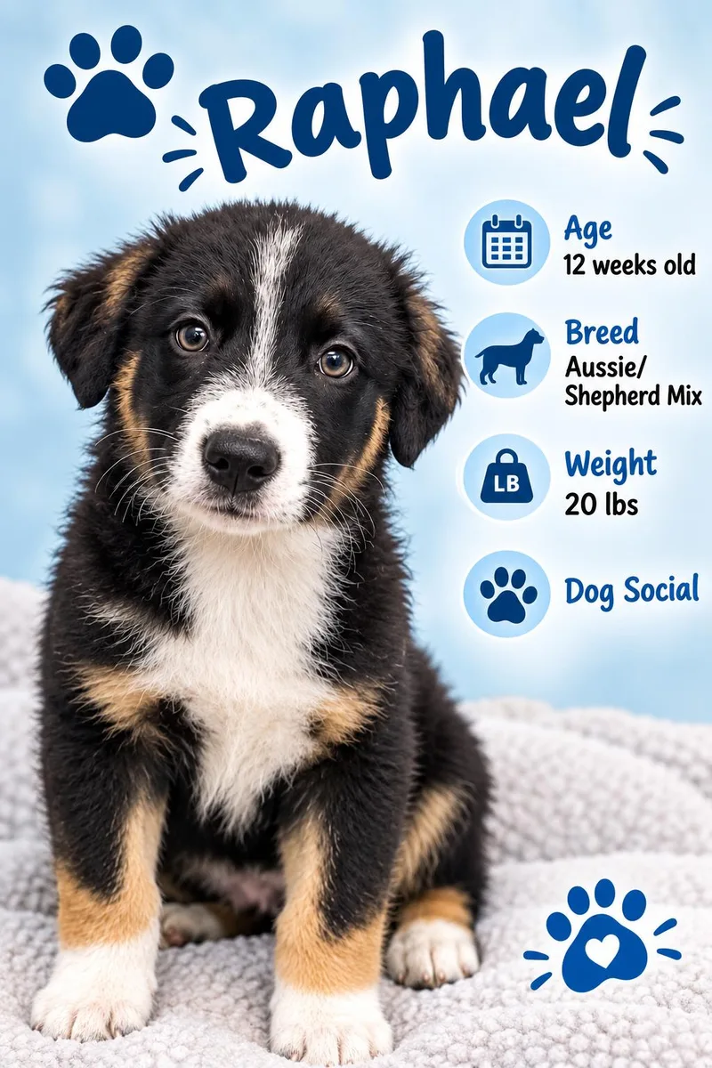 A young large-sized male Australian Shepherd dog named Raphael for adoption in Rock Hill, NY