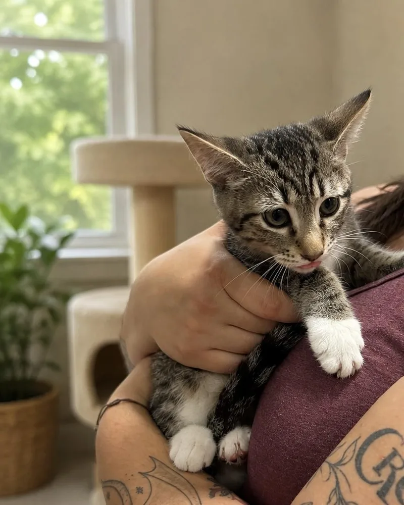A baby small-sized male Domestic Short Hair cat named Christopher Robin for adoption in Rio Linda, CA