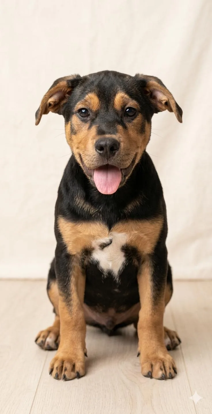 A baby large-sized male Rottweiler dog named Bowie for adoption in Hackettstown, NJ
