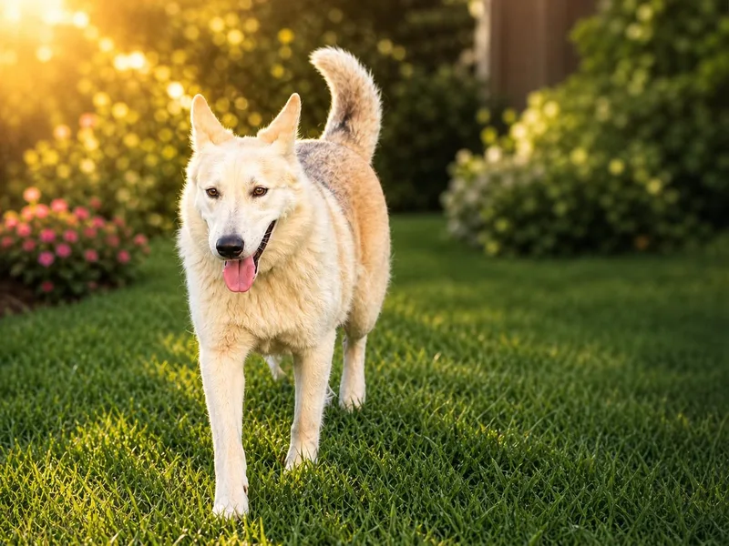 A young large-sized male White / Cream German Shepherd Dog dog named Drako for adoption in Orlando, FL