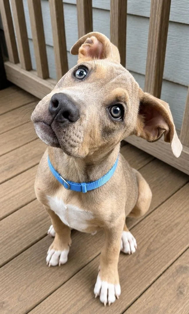 A young large-sized male Pit Bull Terrier dog named Turbo for adoption in Chickamauga, GA