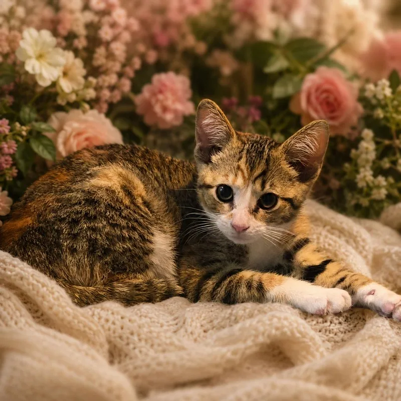 A baby small-sized female Brown / Chocolate Domestic Short Hair cat named Peanut for adoption in Ephrata, PA