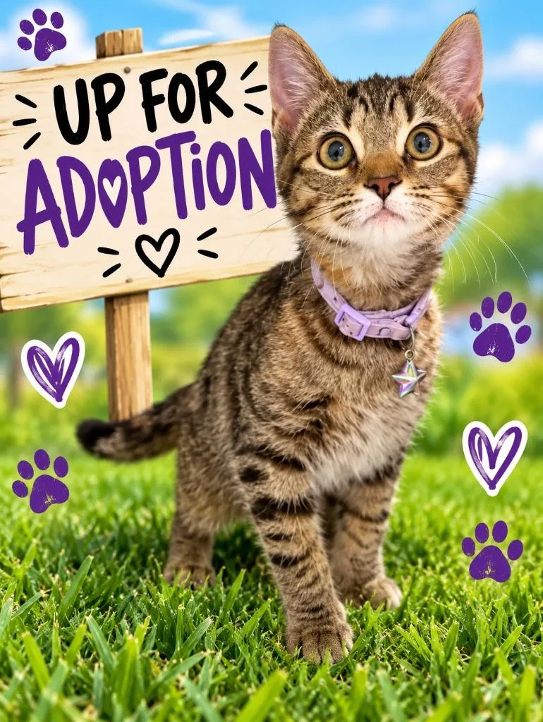 A baby medium-sized female Domestic Short Hair cat named Peggy for adoption in Wabash, IN