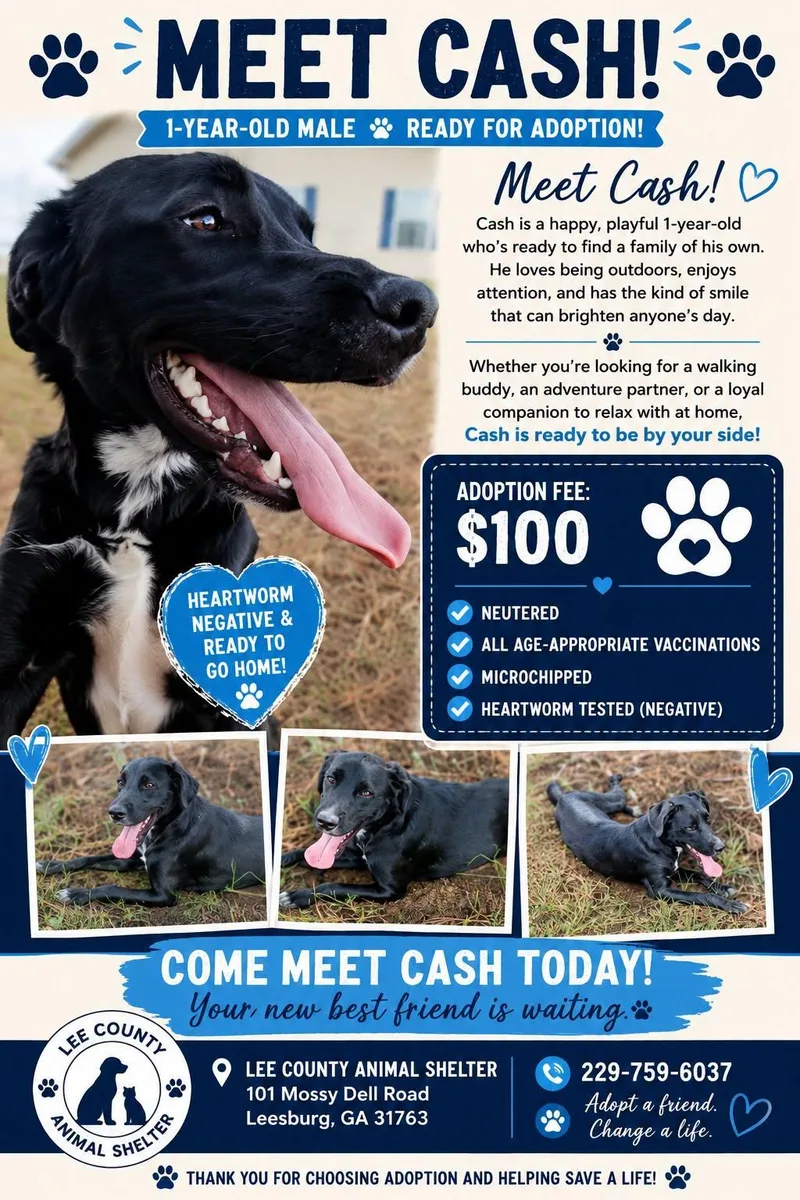A young medium-sized male German Shepherd Dog dog named Cash for adoption in Leesburg, GA