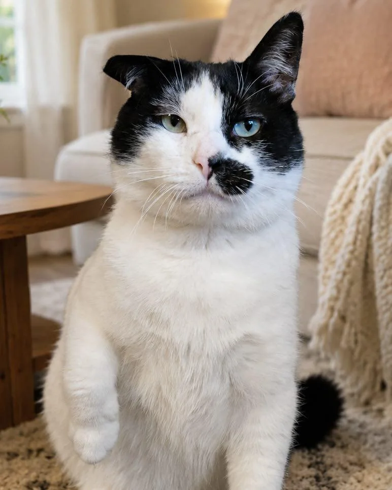 An adult medium-sized male Black & White / Tuxedo Domestic Short Hair cat named Oreo for adoption in Sioux Falls, SD
