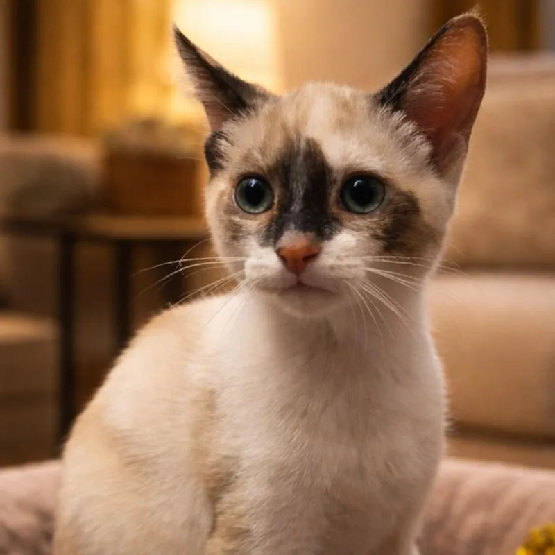 A baby medium-sized female Cream / Ivory Siamese cat named Cream for adoption in Sewell, NJ