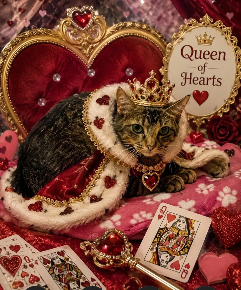 A young large-sized female Domestic Short Hair cat named Queen of Hearts for adoption in Washington Court House, OH