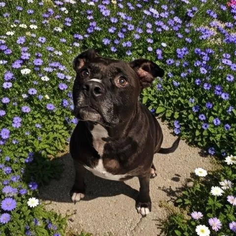 A senior large-sized female Pit Bull Terrier dog named Chloe for adoption in Clinton Township, MI
