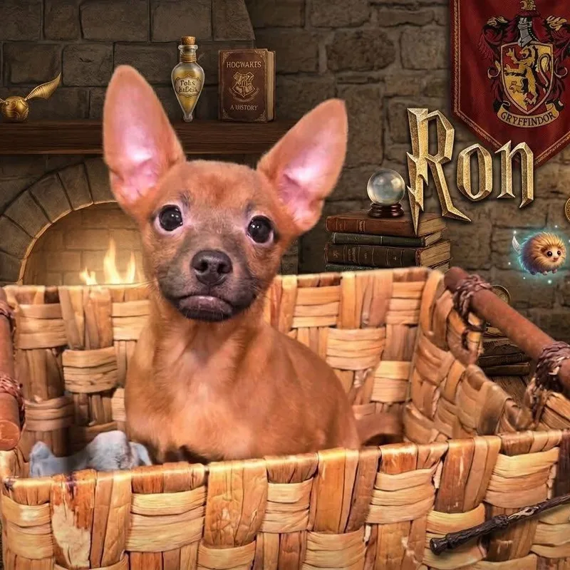 A baby medium-sized male Mixed Breed dog named Ron for adoption in Joliet, IL