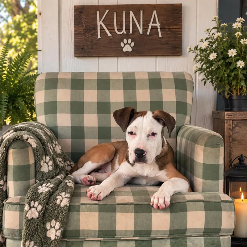 A baby medium-sized male White / Cream Great Dane dog named Kuna for adoption in Sacramento, CA