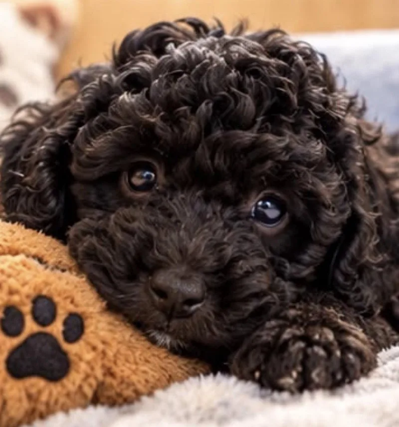 A baby medium-sized male Poodle dog named Onyx for adoption in Margate, FL