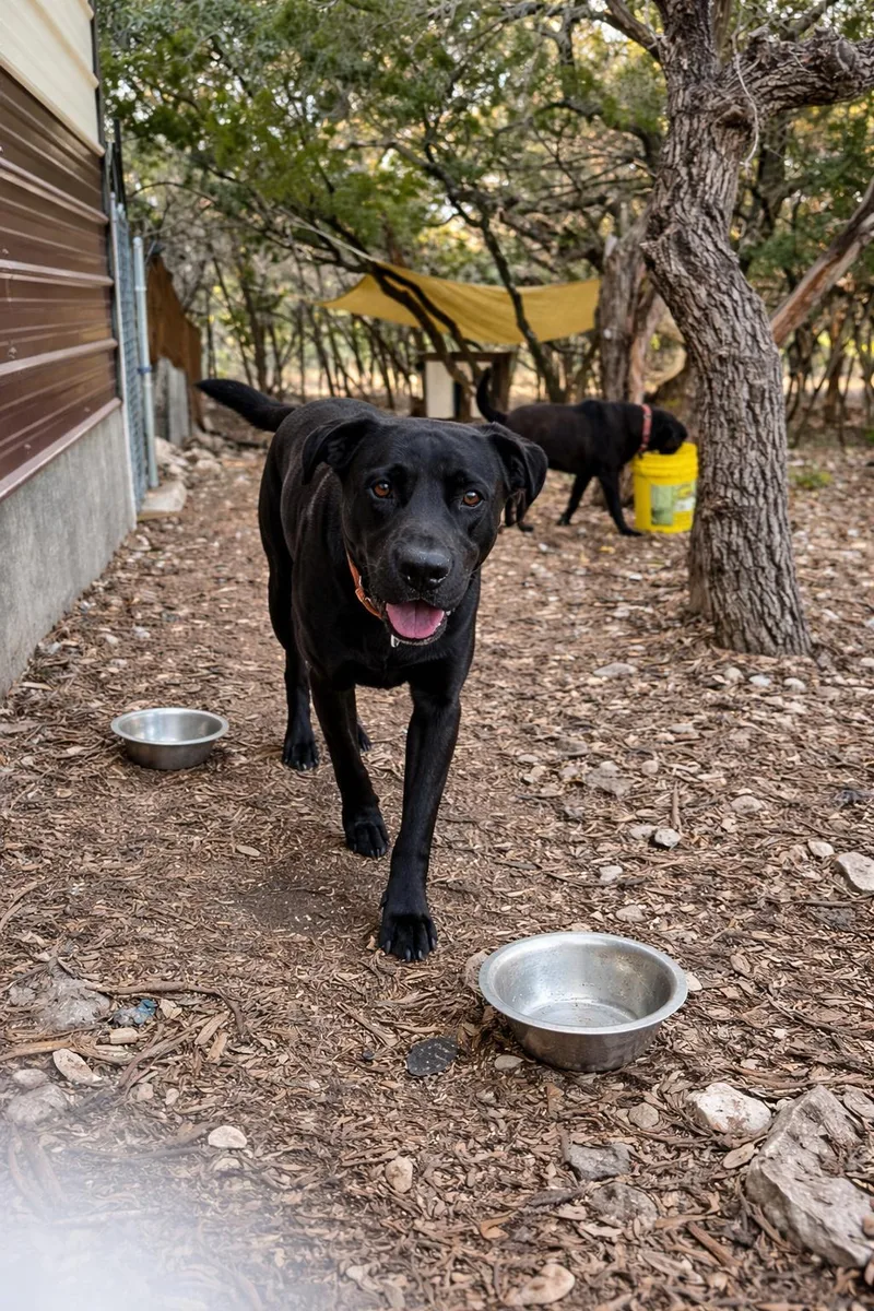 A young medium-sized female Cane Corso dog named Romina for adoption in Mico, TX