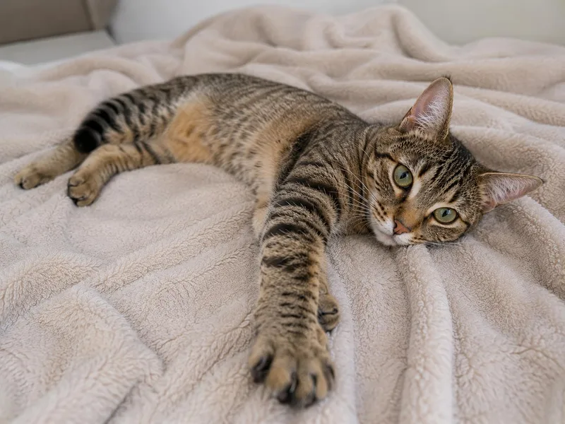 An adult medium-sized female Tabby (Buff / Tan / Fawn) Domestic Short Hair cat named Mia for adoption in Orange, CA