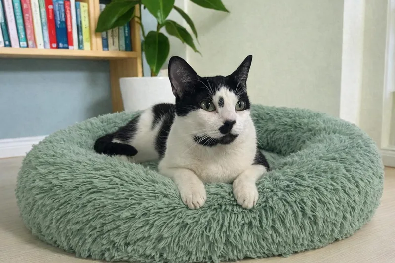 A young medium-sized female Black & White / Tuxedo Tuxedo cat named Twylite for adoption in Hillsboro, TX