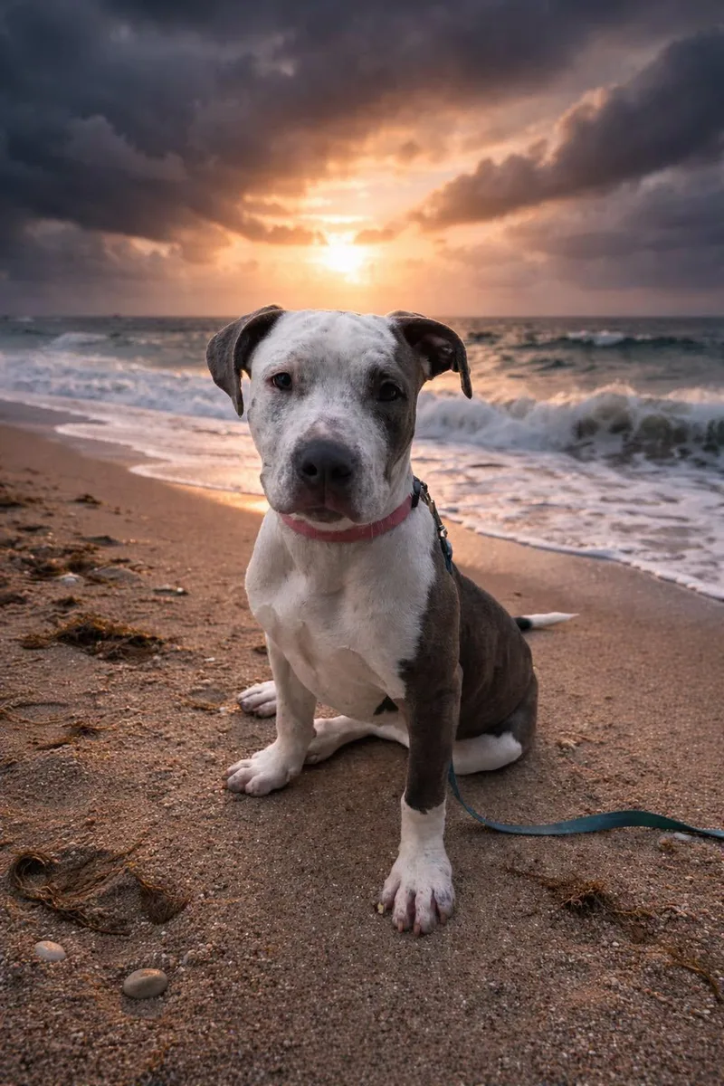 A baby large-sized female Gray / Blue / Silver Mixed Breed dog named Stormy for adoption in Clinton, WI
