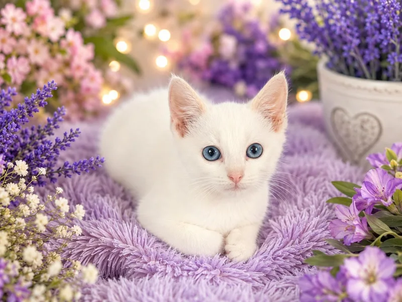A baby medium-sized female White Domestic Short Hair cat named Angel for adoption in Gilroy, CA