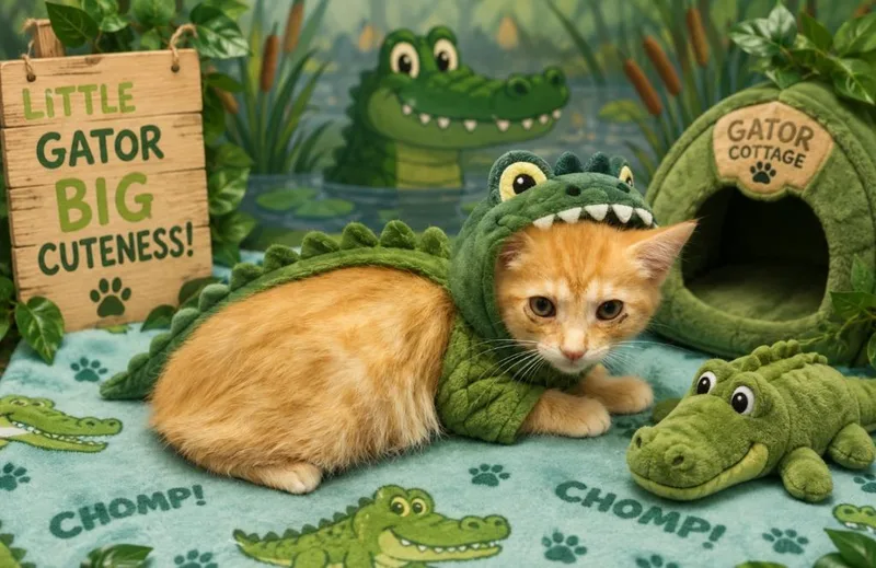 A baby small-sized male Domestic Medium Hair cat named Alligator for adoption in Washington Court House, OH