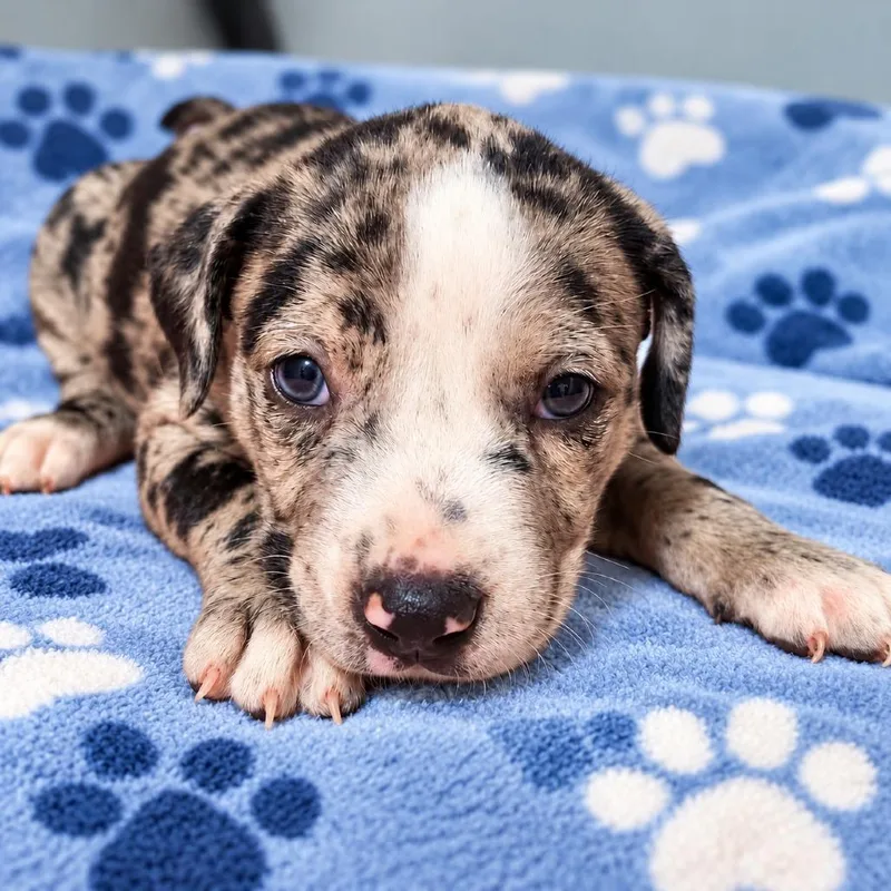 A baby small-sized male American Bulldog dog named Zeppelin for adoption in Cartersville, GA