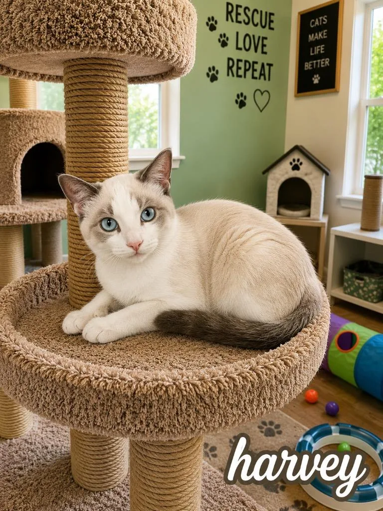 A baby medium-sized male Domestic Short Hair cat named Harvey for adoption in Mountain Home, AR