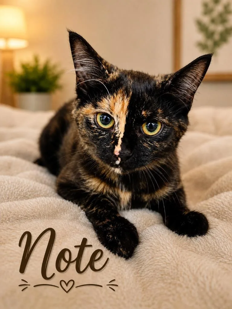 A baby large-sized female Domestic Short Hair cat named Note for adoption in Dalton, GA