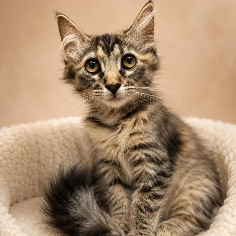 A baby medium-sized female Tabby (Gray / Blue / Silver) Domestic Medium Hair cat named Moonpie for adoption in Cranston, RI