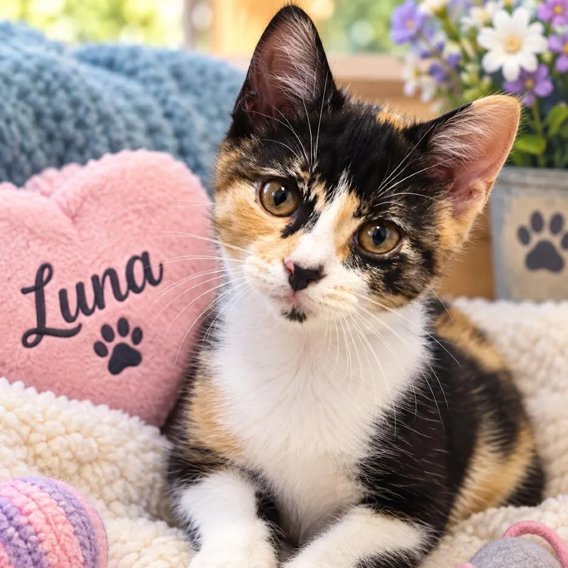 A baby small-sized female Domestic Short Hair cat named Luna for adoption in League City, TX
