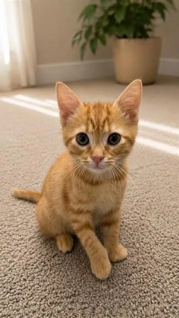 A baby small-sized male Domestic Short Hair cat named Cheddar for adoption in Statesville, NC