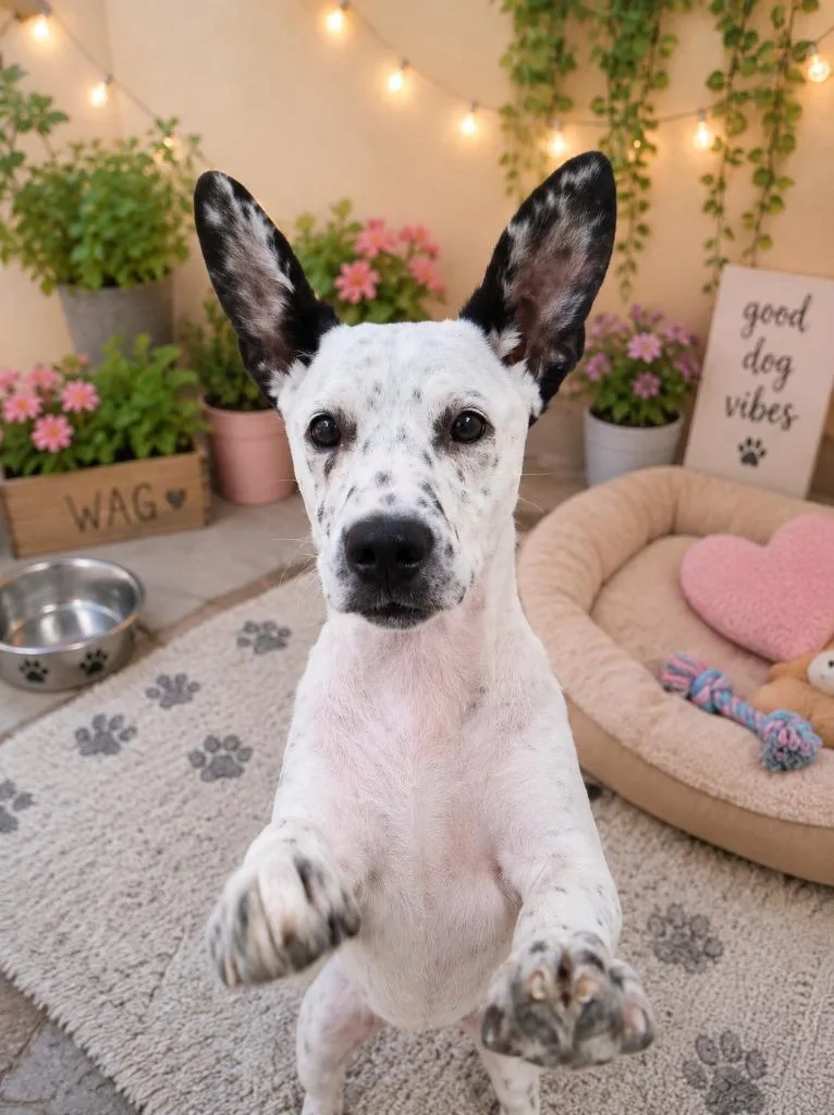 A baby medium-sized female Terrier dog named Amara for adoption in Athens, TN