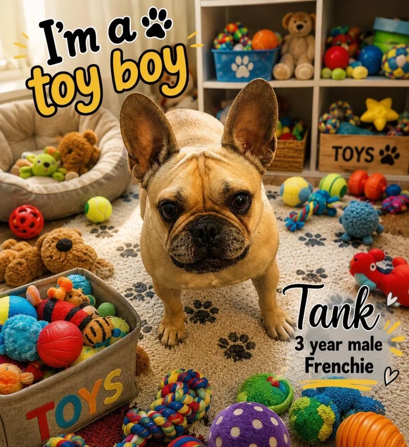 An adult small-sized male Yellow / Tan / Blond / Fawn French Bulldog dog named TANK YEAR for adoption in Mesa, AZ
