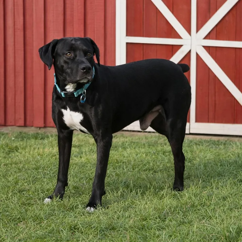 An adult large-sized male Black Labrador Retriever dog named Cesar for adoption in Tomball, TX