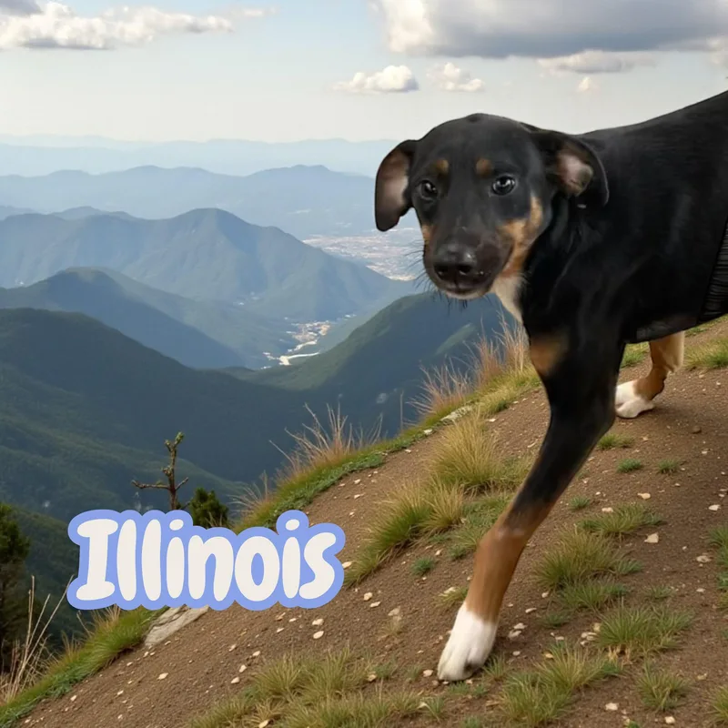 A young medium-sized male Tricolor (Brown, Black, & White) Mixed Breed dog named Illinois for adoption in Chuckey, TN